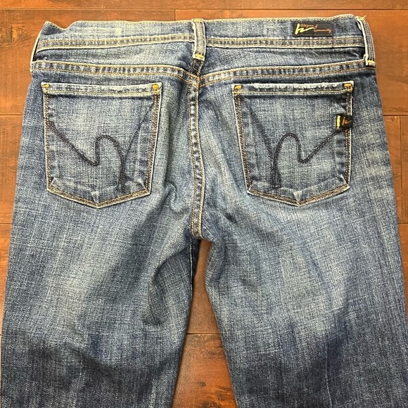 CITIZENS OF HUMANITY Denim Ingrid #002 Low Waist Flare Blue Jeans Size 28 - Picture 6 of 13